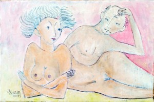 47.Pair2017year 20x30cm Original Painting Oil on Canvas1500$ by ZAKIR AHMEDOV